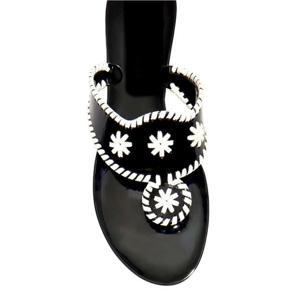 JACK ROGERS Sundance Classic Flat Sandals, black and white - Picture 2 of 3